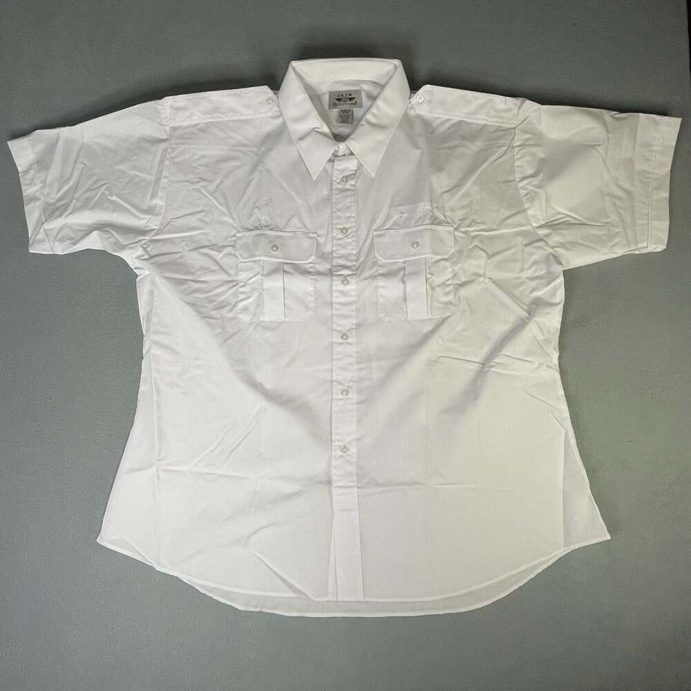 Crew Outfitters White Short Sleeve Fitted Uniform Shirt Men’s size 19.5S